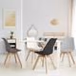 IDMARKET Lot de 4 chaises scandinaves SARA mix color gris foncé gris clair blanc et noir