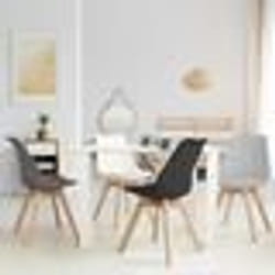 IDMARKET Lot de 4 chaises scandinaves SARA mix color gris foncé gris clair blanc et noir