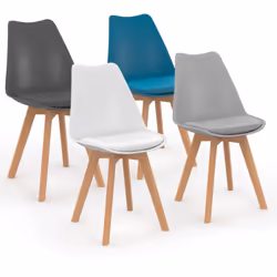 Description générale Ce lot de 4 chaises scandinaves s'inspire de la déco nordique et apportera une touche élégante à votre i ...