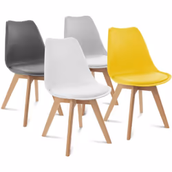 Description générale Ce lot de 4 chaises scandinaves, inspiré de la déco nordique, est l'élément idéal pour sublimer votre in ...