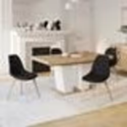 IDMARKET Lot de 4 chaises scandinaves GABY noires en tissu pour salle à manger