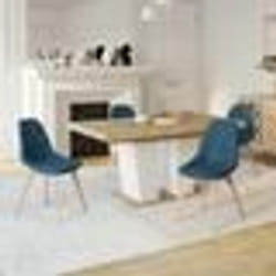 IDMARKET Lot de 4 chaises scandinaves GABY bleues en tissu pour salle à manger