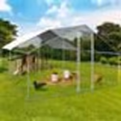 IDMARKET Enclos poulailler 16 m² parc grillagé 4x4 M acier galvanisé