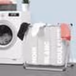 IDMARKET Panier à linge 3 compartiments pliable gris