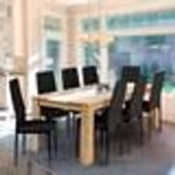 IDMARKET Table à manger rectangle GEORGIA 8 personnes imitation hêtre et blanche 160 x 90 cm