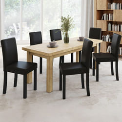 IDMARKET Lot de 6 chaises de salle à manger HANNAH contemporain noir