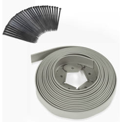 Idmarket - Bordurette de jardin flexible 10 m grise hauteur 5 cm + 30 piquets