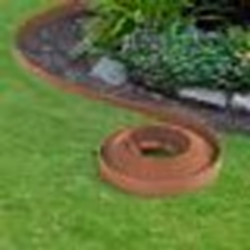 IDMARKET Bordurette de jardin flexible 10 M terracotta hauteur 5 CM + 30 piquets