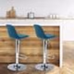 IDMARKET Lot de 2 tabourets de bar KARL design bleu canard