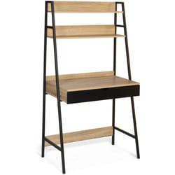 Idmarket - Bureau étagère 1 tiroir noir boston design industriel