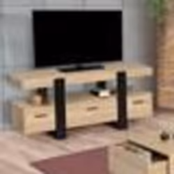 IDMARKET Meuble TV 116 cm PHOENIX avec tiroirs bois et noir