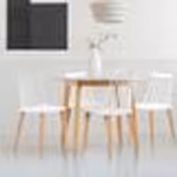 IDMARKET Lot de 4 chaises LILY blanches pour salle à manger