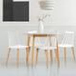 IDMARKET Lot de 4 chaises LILY blanches pour salle à manger