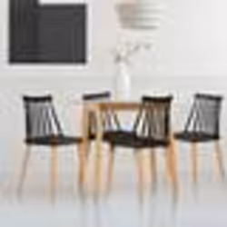 IDMARKET Lot de 4 chaises LILY noires pour salle à manger