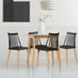 IDMARKET Lot de 4 chaises LILY noires pour salle à manger