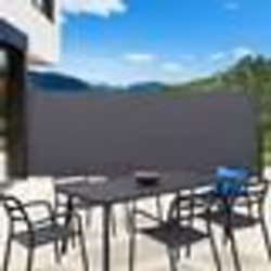 IDMARKET Paravent extérieur rétractable 200 x 400 CM gris anthracite store latéral