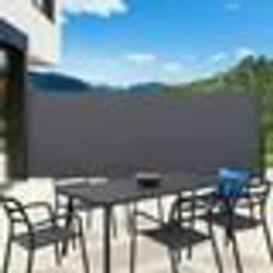 IDMARKET Paravent extérieur rétractable 200 x 400 CM gris anthracite store latéral