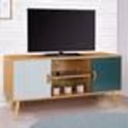 IDMARKET Meuble TV 113 cm scandinave ALIZE bois et vert