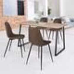 IDMARKET Lot de 4 chaises vintage DALI marron pour salle à manger