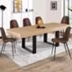 IDMARKET Table à manger extensible rectangle PHOENIX 4-8 personnes bois et noir 160-200 cm