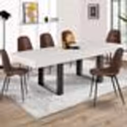 IDMARKET Table à manger extensible rectangle PHOENIX 4-8 personnes bois gris 160-200 cm