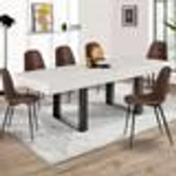 IDMARKET Table à manger extensible rectangle PHOENIX 4-8 personnes bois gris 160-200 cm