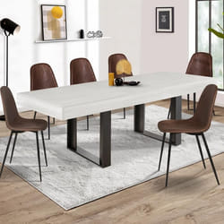 Table à manger rectangle extensible - IDMARKET - PHOENIX - Bois et gris - 4-8 personnes - 160-200 cm