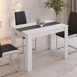 Table à manger rectangle fixe - IDMARKET - ROZY - Blanc et gris - 4 personnes - 110 cm