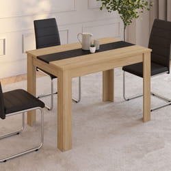 Table à manger rectangle fixe - IDMARKET - ROZY - Bois et noir - 4 personnes - 110 cm