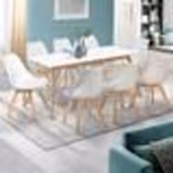 IDMARKET Table scandinave extensible rectangle INGA 6-10 personnes blanche 160-200 cm