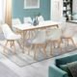 IDMARKET Table scandinave extensible rectangle INGA 6-10 personnes blanche 160-200 cm