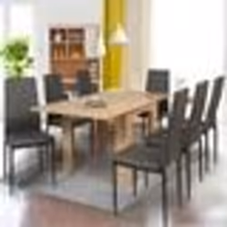 IDMARKET Table à manger extensible rectangle DONA 4-8 personnes hêtre 80-160cm