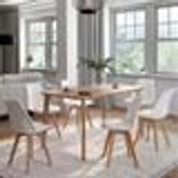 IDMARKET Lot de 6 chaises scandinaves SARA blanches pour salle à manger