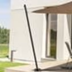 IDMARKET Mât de fixation pour voile dombrage H. 220 CM poteau et base acier
