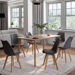 IDMARKET Lot de 6 chaises de salle à manger SARA scandinaves gris