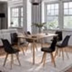 IDMARKET Lot de 6 chaises scandinaves SARA noires pour salle à manger