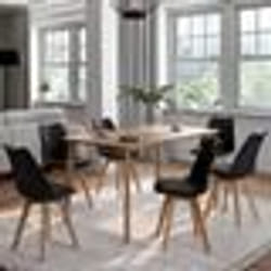 IDMARKET Lot de 6 chaises scandinaves SARA noires pour salle à manger