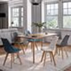 IDMARKET Lot de 6 chaises scandinaves SARA mix color blanc gris clair bleu canard x2 gris foncé x2
