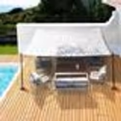 IDMARKET Voile dombrage rectangulaire design ombrière camouflage 3x4 M blanc