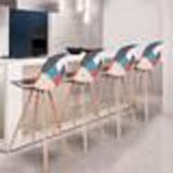 IDMARKET Lot de 4 tabourets de bar SARA motifs patchworks multi-couleurs