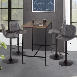 IDMARKET Lot de 4 tabourets de bar DENVER gris vintage