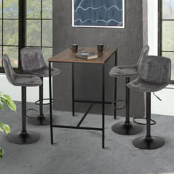 IDMARKET Lot de 4 tabourets de bar DENVER gris vintage