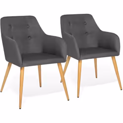 Description générale Apportez une touche tendance à votre intérieur avec ce magnifique lot de 2 fauteuils DANIA en gris anthr ...