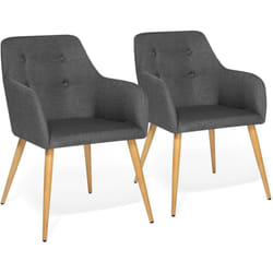 Lot de 2 chaises de salle à manger scandinaves, fauteuils de table dania gris anthracite