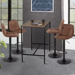 IDMARKET Lot de 4 tabourets de bar DENVER marron vintage