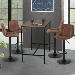 IDMARKET Lot de 4 tabourets de bar DENVER marron vintage