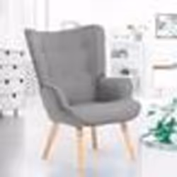 IDMARKET Fauteuil scandinave IVAR en tissu gris clair