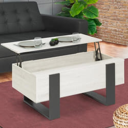 IDMARKET Table basse plateau relevable rectangulaire PHOENIX bois gris