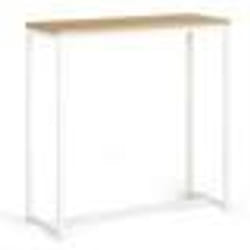 IDMARKET Console DETROIT design industriel bois et métal blanc