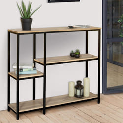 IDMARKET Console étagère bibliothèque DETROIT design industriel